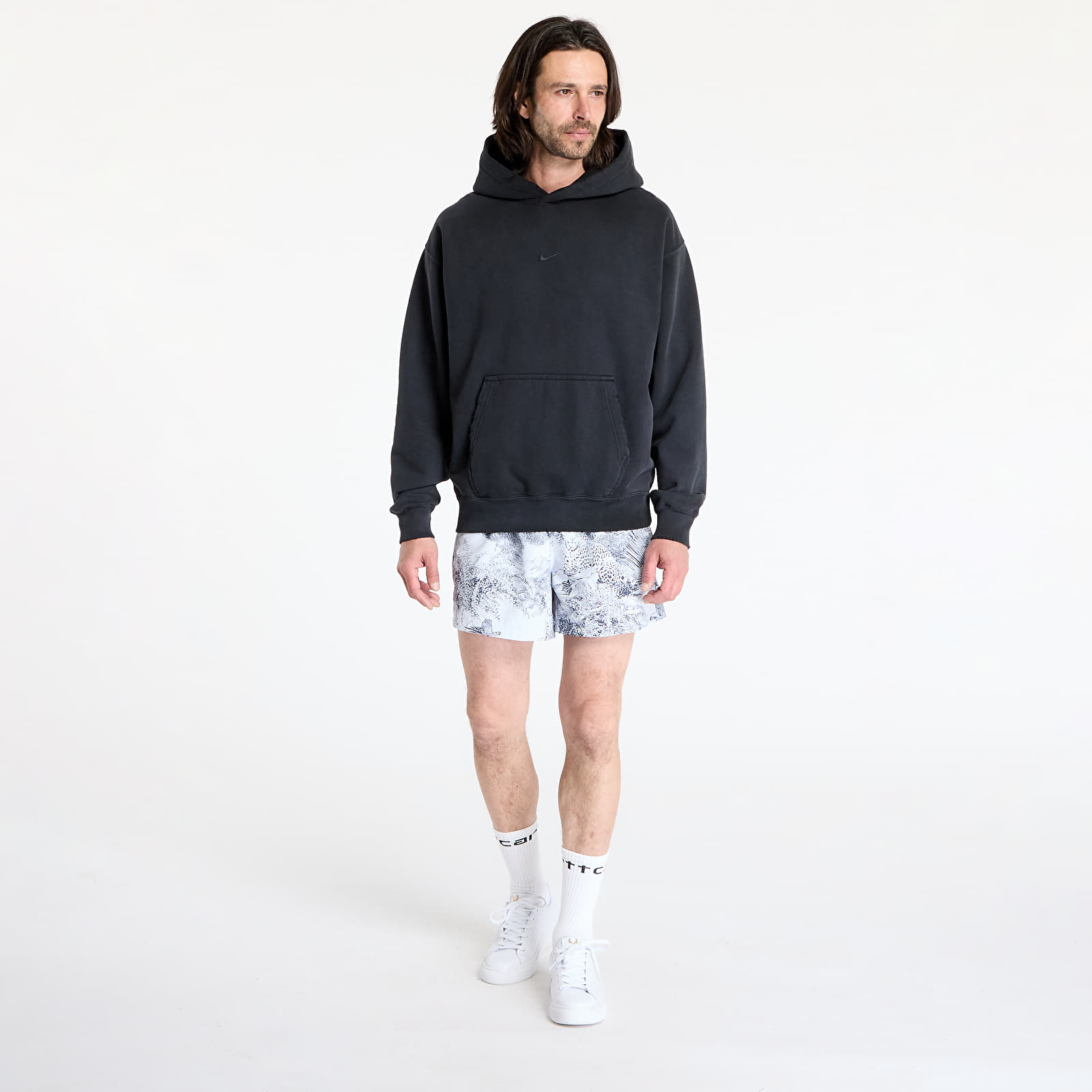 Pánske mikiny Nike Solo Swoosh Men's French Terry Pullover Hoodie Black/ Black