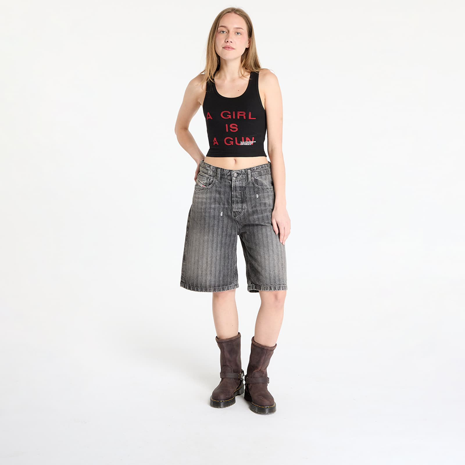 Dámská tílka PLEASURES Girl Is A Gun Tank Top Black