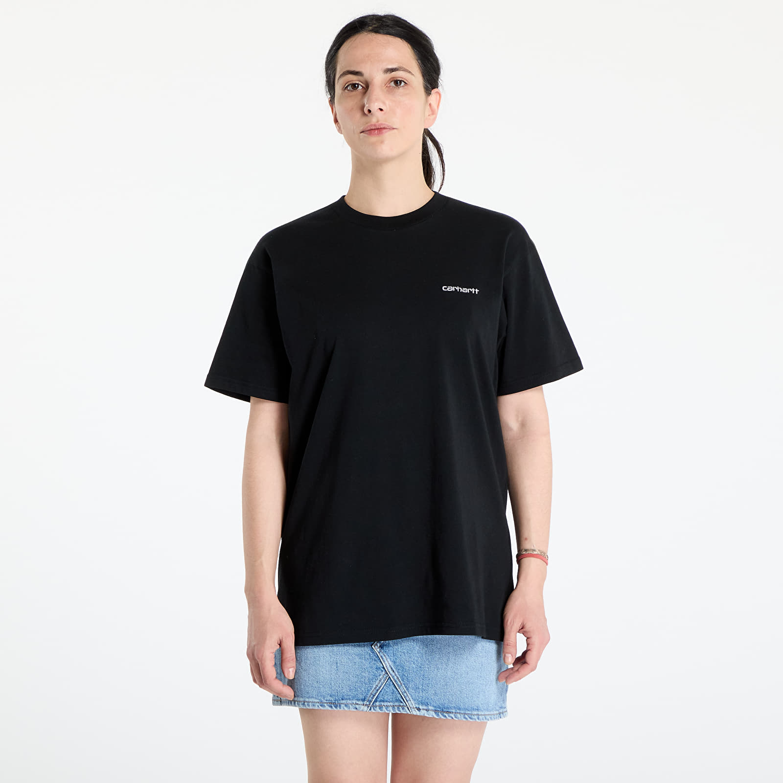 T-shirts Carhartt WIP S/S Script Embroidery T-Shirt Black