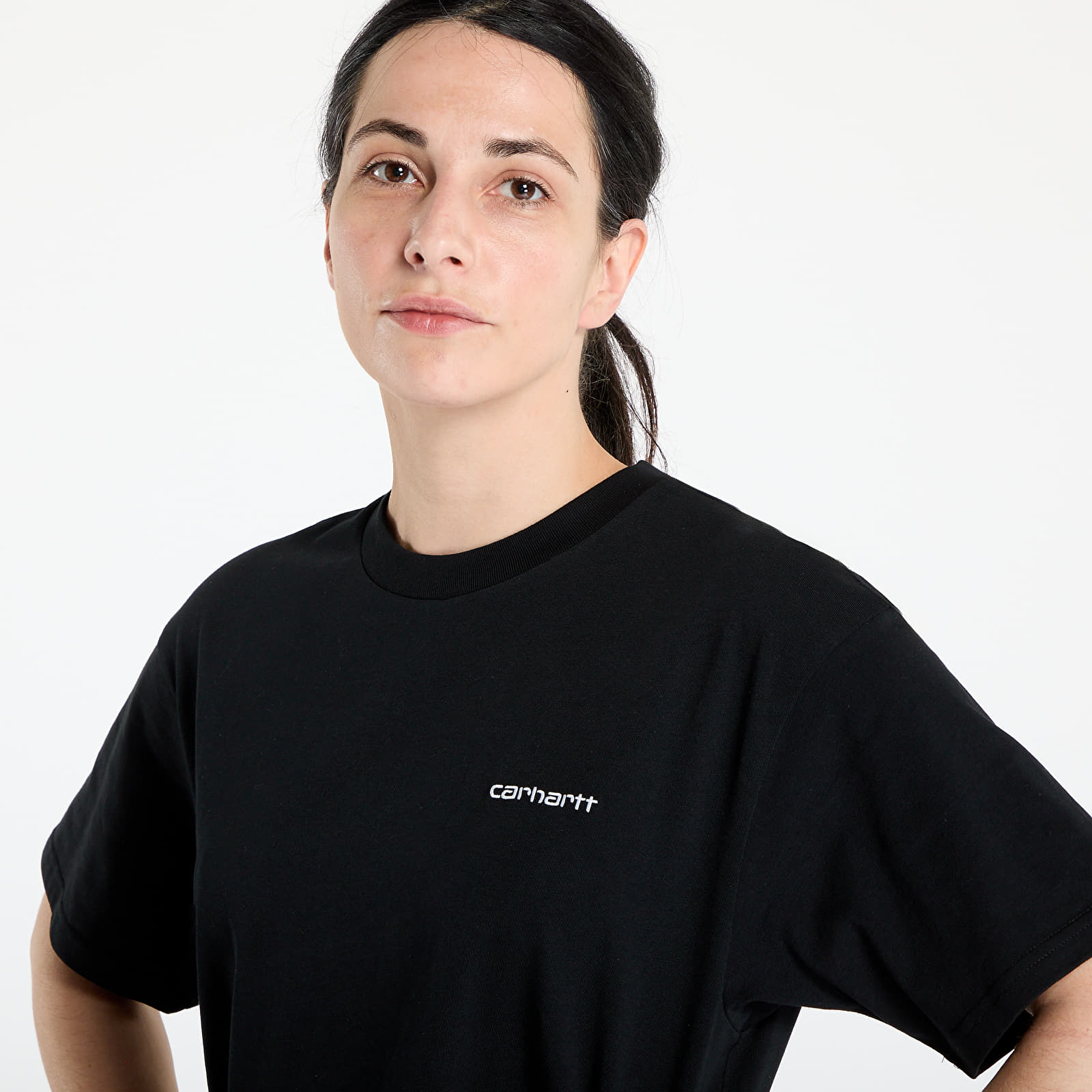 T-shirts Carhartt WIP S/S Script Embroidery T-Shirt Black