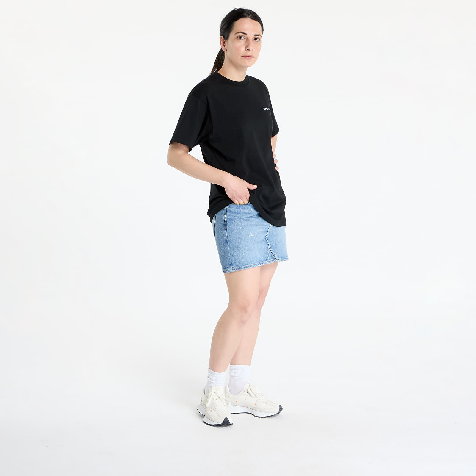 T-shirts Carhartt WIP S/S Script Embroidery T-Shirt Black