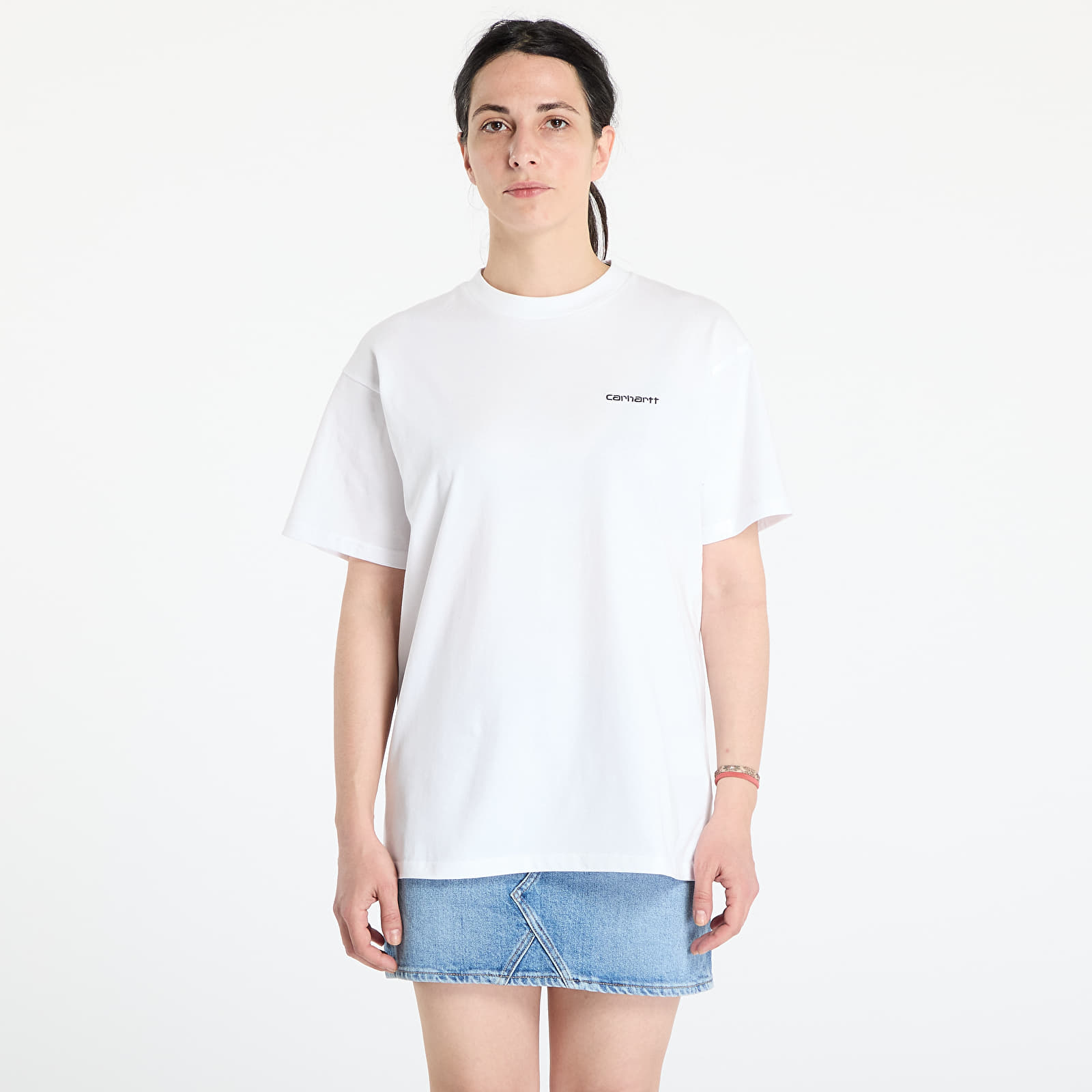 T-särgid Carhartt WIP S/S Script Embroidery T-Shirt White