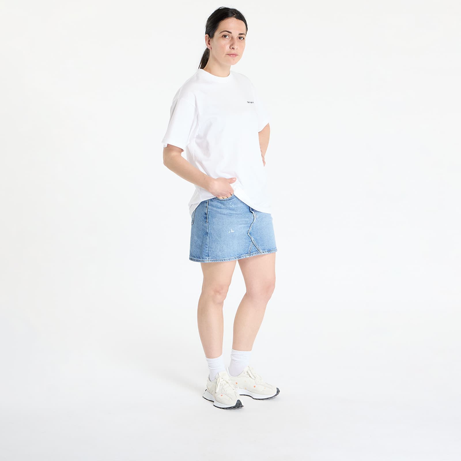 T-särgid Carhartt WIP S/S Script Embroidery T-Shirt White