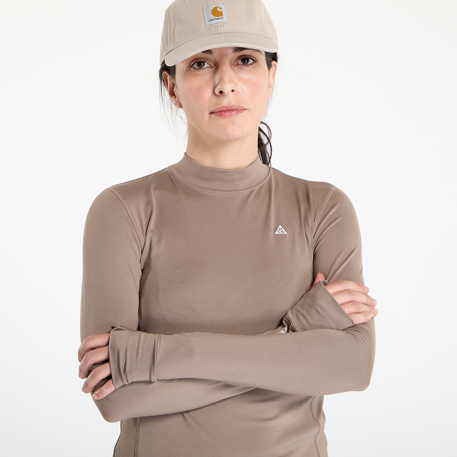 Tanktops für Frauen Nike ACG "Goat Rocks" Women's Dri-FIT ADV Long-Sleeve Top Mink Brown/ Summit White