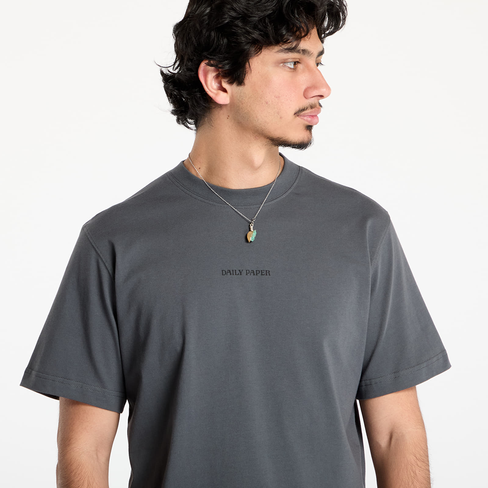 Camisetas hombre Daily Paper Tin Lid T-Shirt UNISEX Black Oyster
