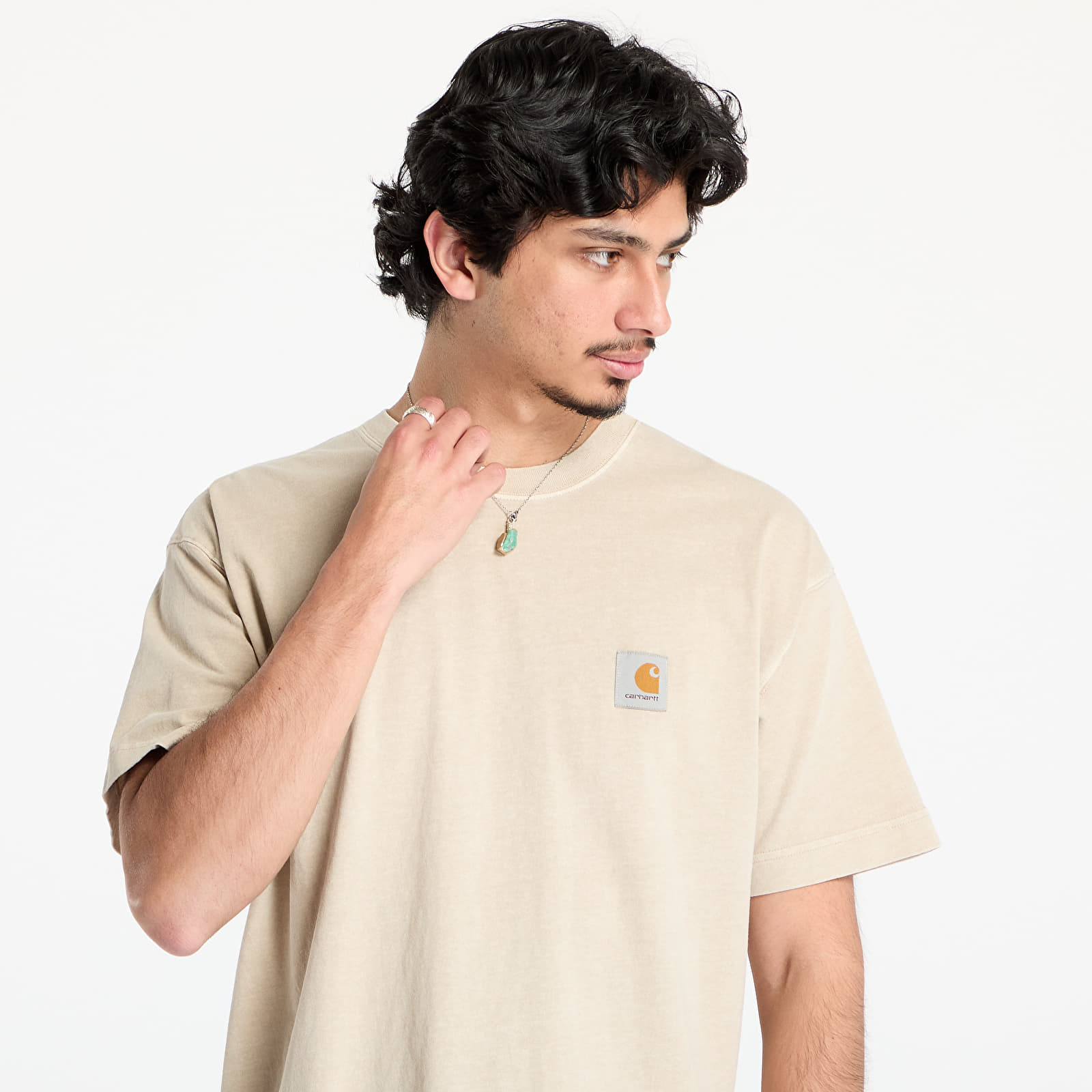 Camisetas hombre Carhartt WIP Short Sleeve Nelson T-Shirt UNISEX Fleur De Sel Garment Dyed