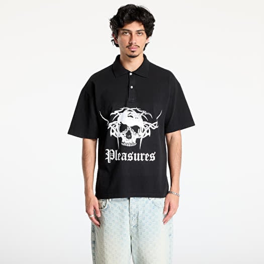 T-shirt PLEASURES Tradition Polo Shirt Black