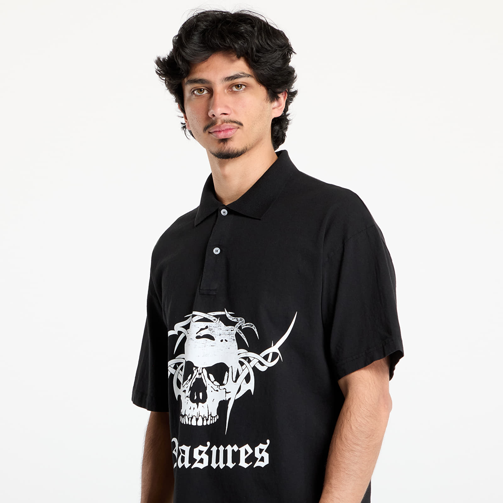 Heren T-shirts PLEASURES Tradition Polo Shirt Black