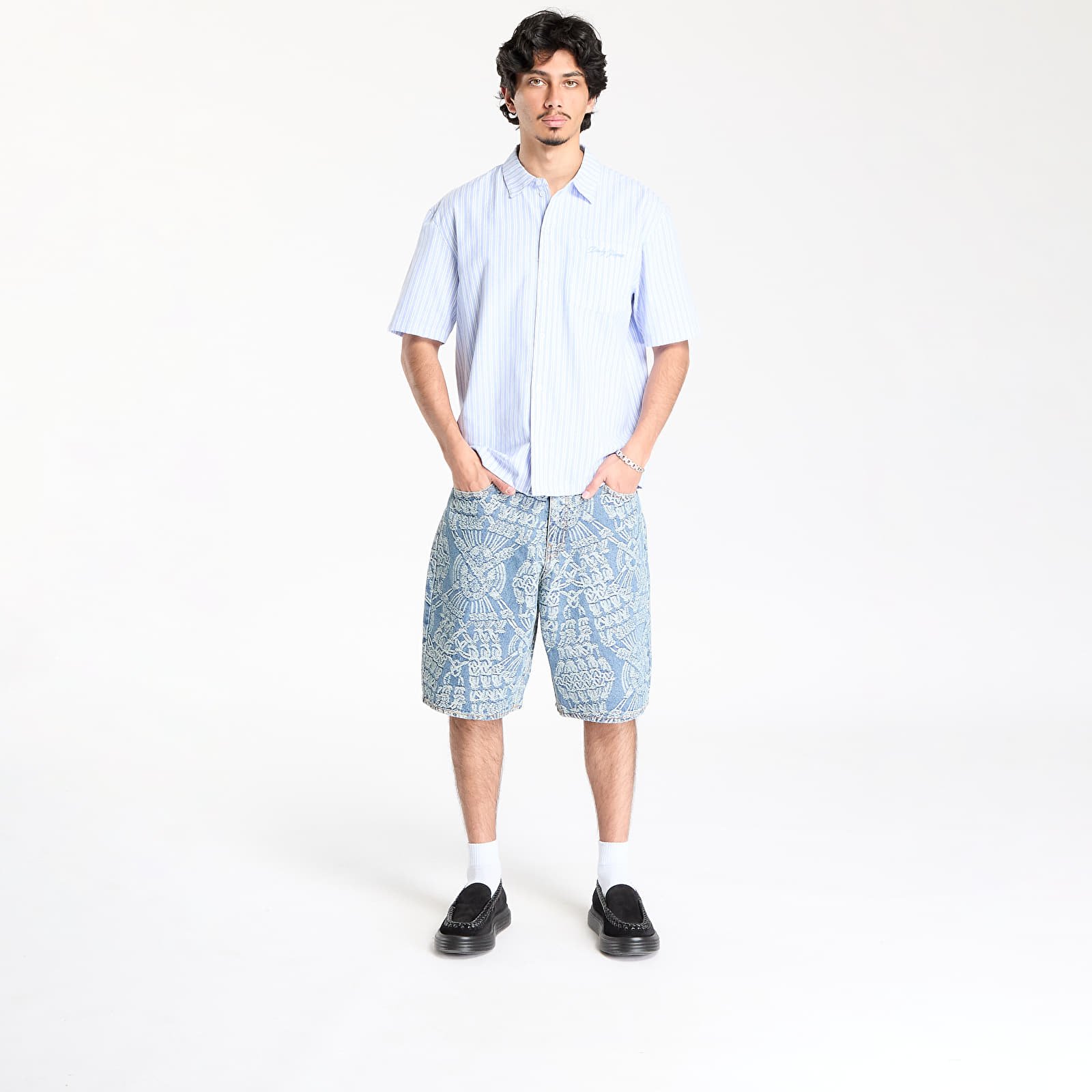 Camisas para hombre Daily Paper Stripe Short Sleeve Shirt UNISEX Stripe