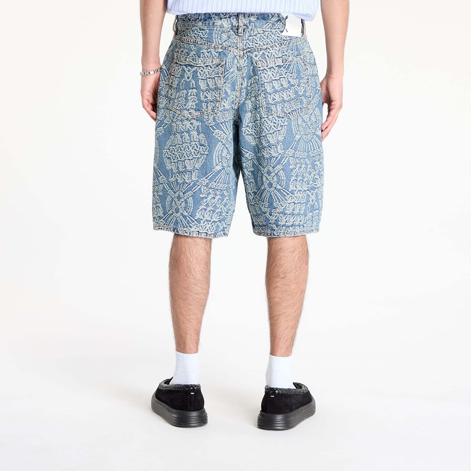 Korte broeken Daily Paper Macrame Denim Shorts Mid Blue