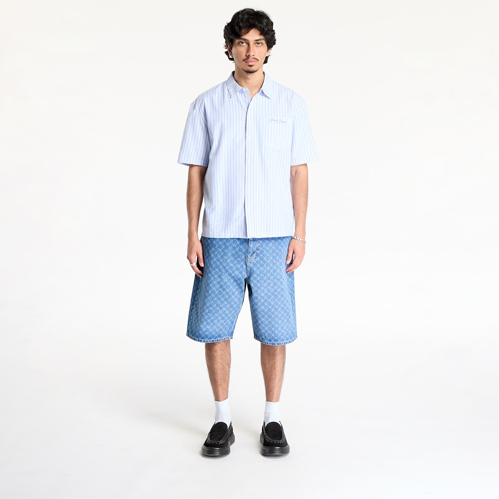 Pantalones cortos para hombre Daily Paper Monogram Denim Shorts Blue