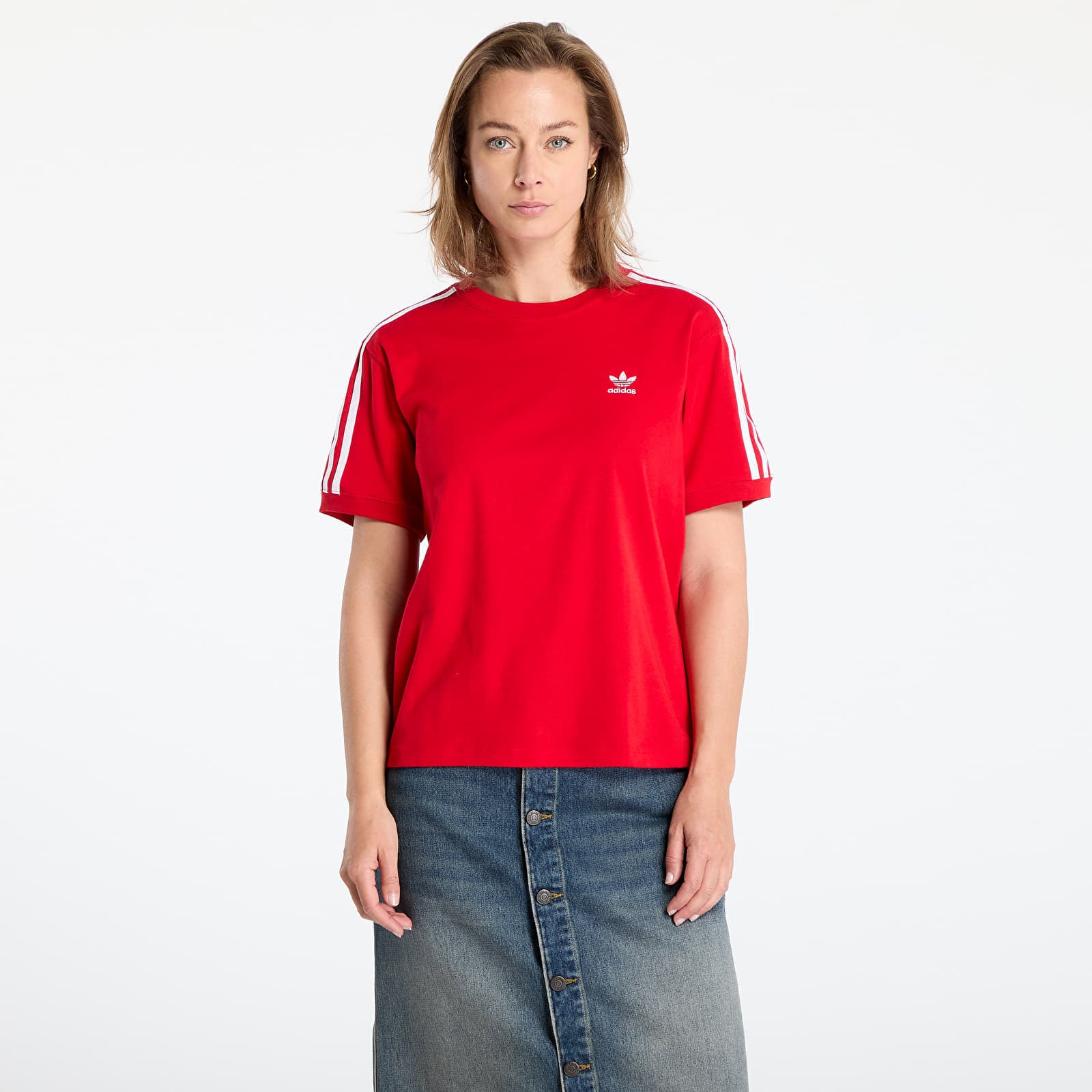 Tricou adidas 3 Stripe Tee Better Scarlet XS