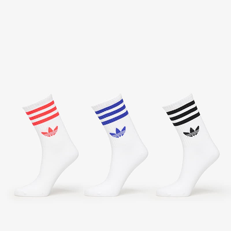 adidas 3-Stripes Crew Socks 3-Pack White/ Black/ Clear Pink