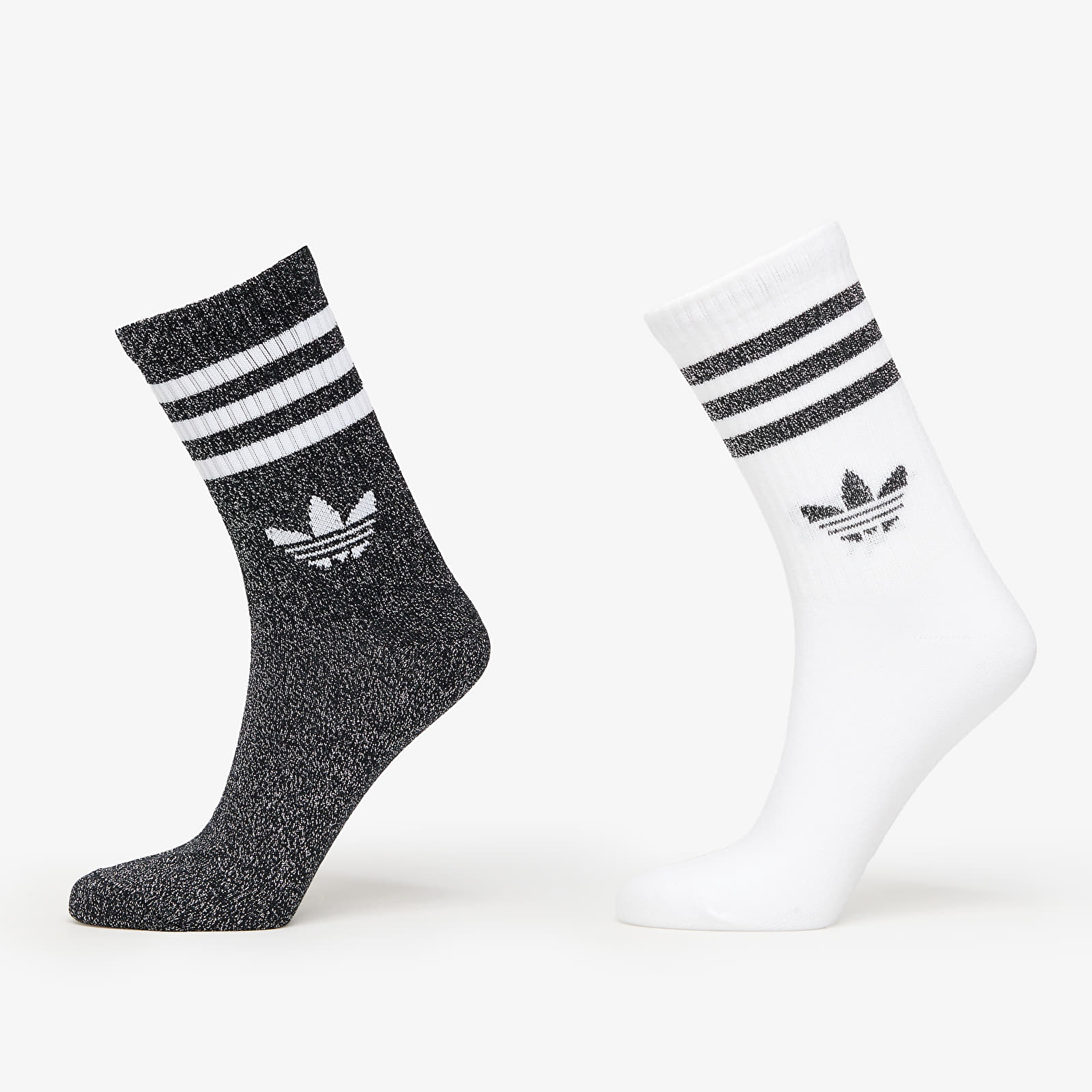 Calcetines para hombre adidas 3-Stripes Glitter Crew Socks 2-Pack Black/ Lucid Red/ Lucid Blue
