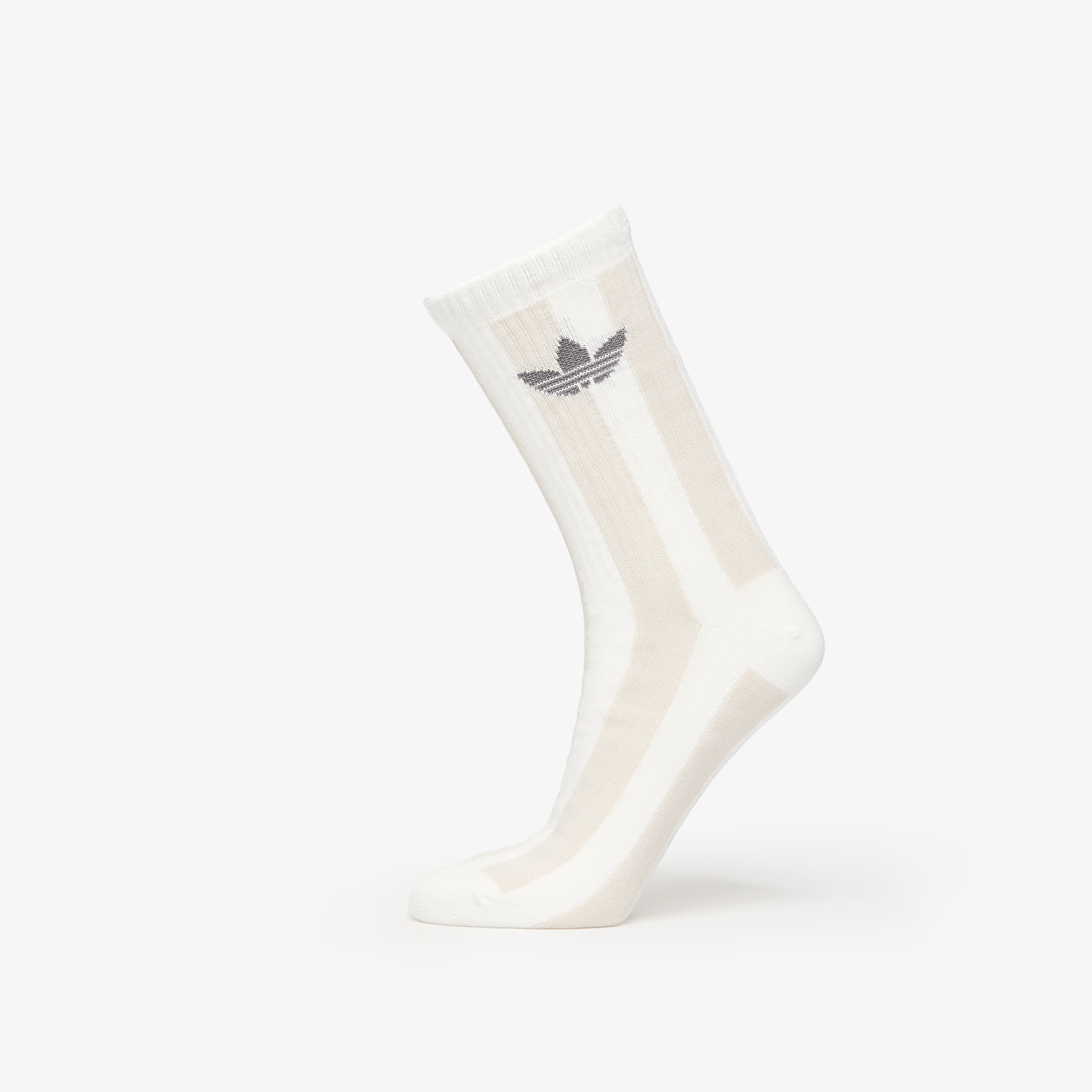Men's socks adidas Striped Crew Socks 2-Pack Off White/ Signal Green