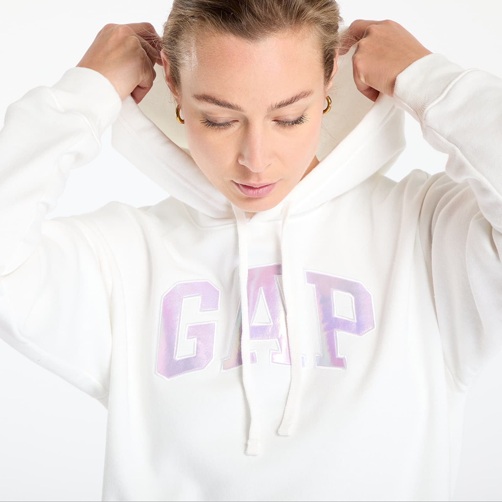Mikine GAP Logo Hoodie White