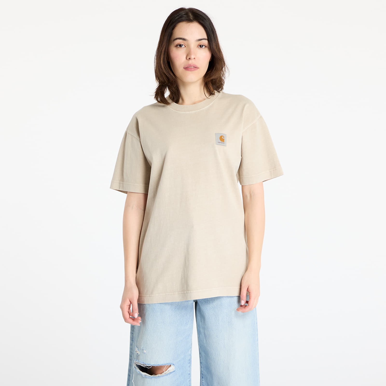 Camisetas hombre Carhartt WIP Short Sleeve Nelson T-Shirt UNISEX Fleur De Sel Garment Dyed