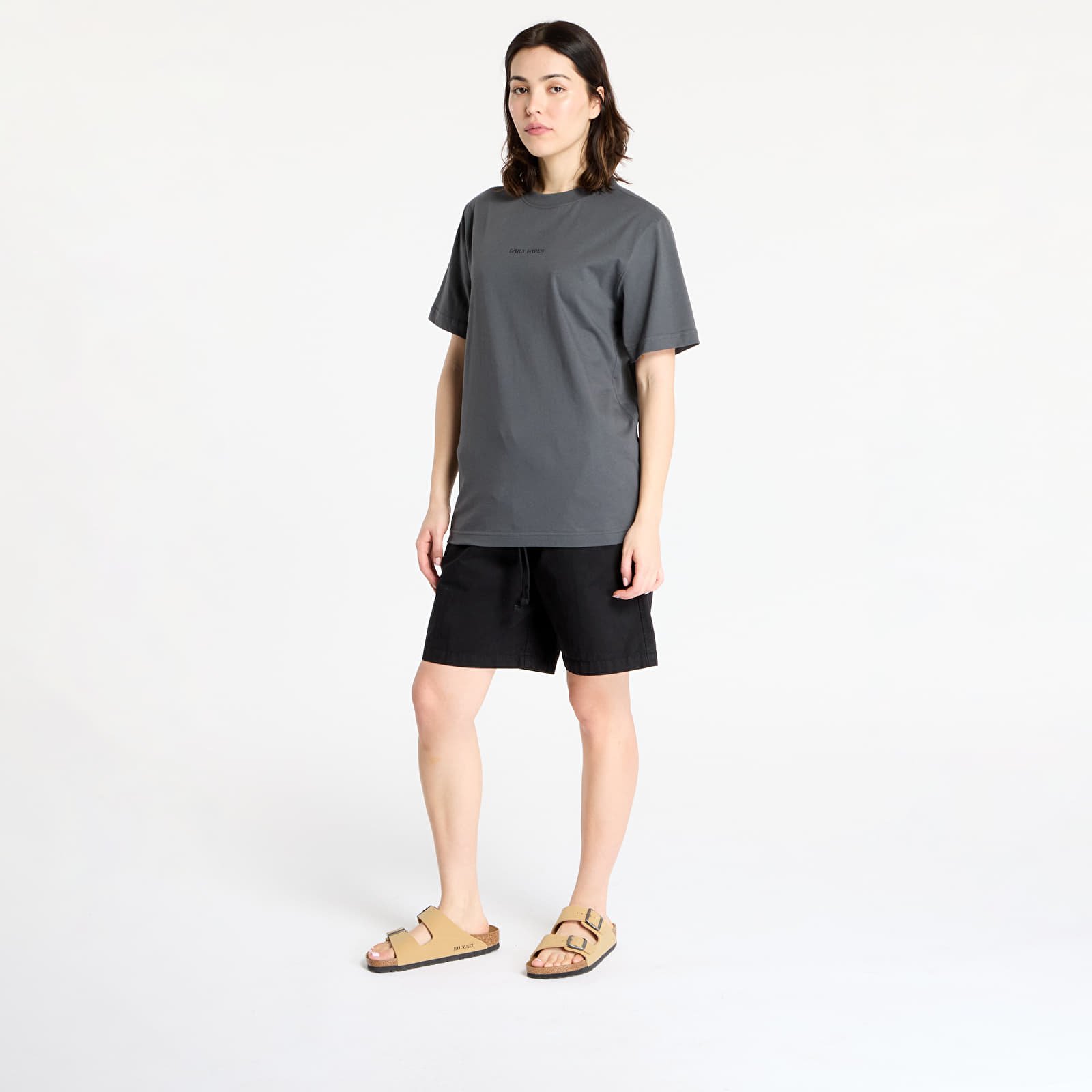 Camisetas hombre Daily Paper Tin Lid T-Shirt UNISEX Black Oyster