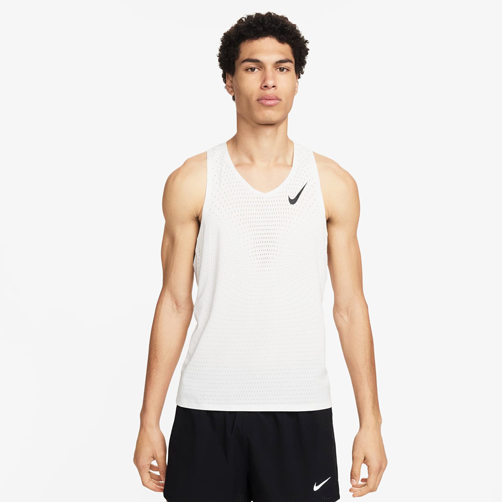 Nike AeroSwift Mens Dri-FIT ADV Running Singlet Summit White/ Black L