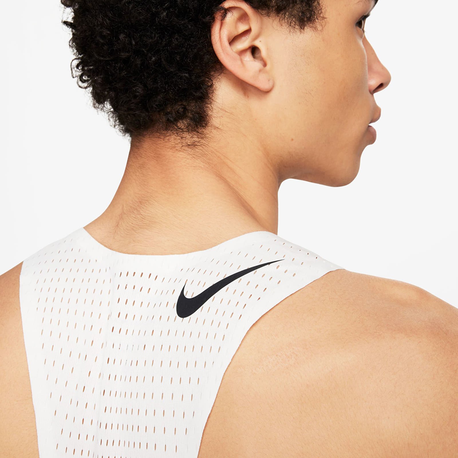 Camisetas de tirantes para hombre Nike AeroSwift Men's Dri-FIT ADV Running Singlet Summit White/ Black