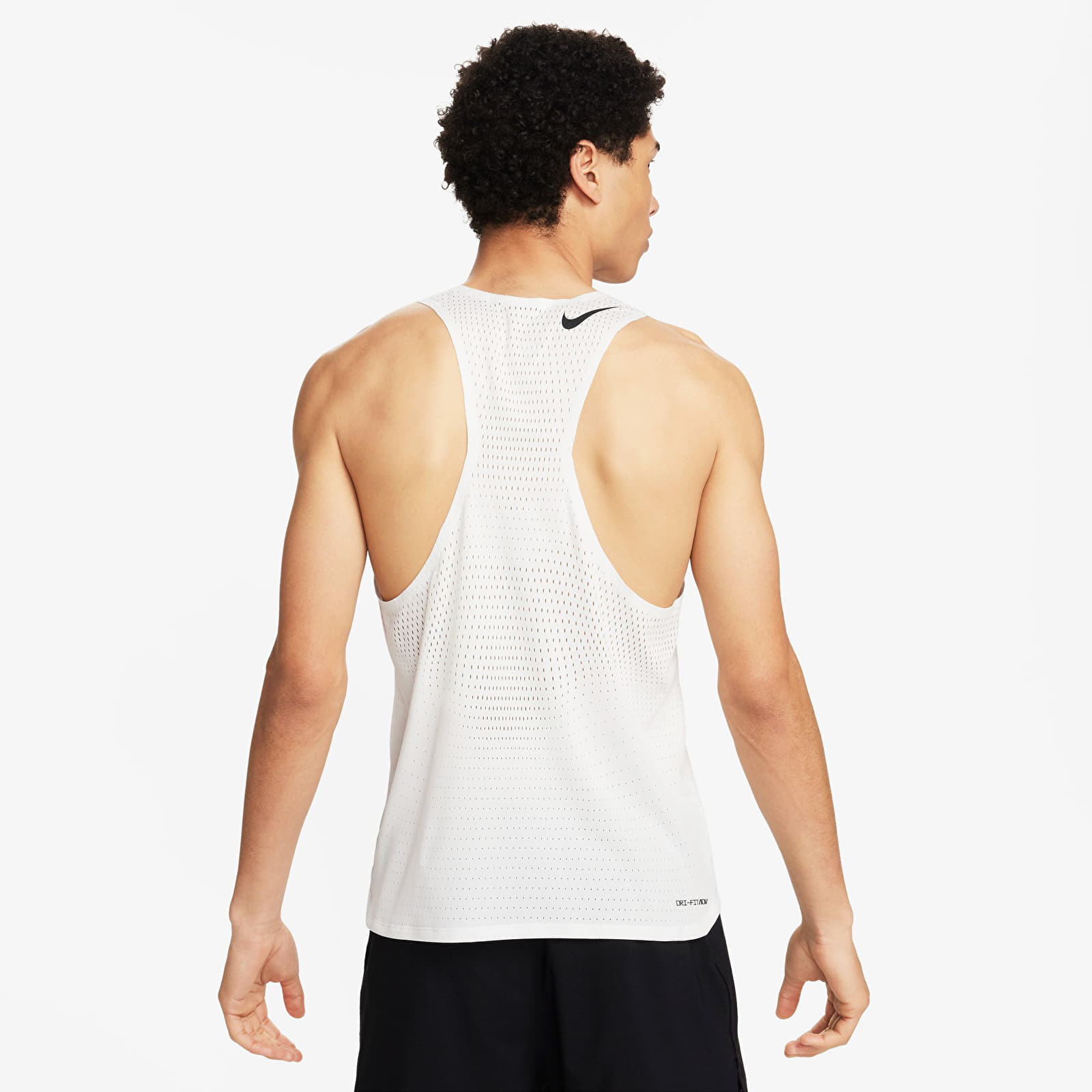 Camisetas de tirantes para hombre Nike AeroSwift Men's Dri-FIT ADV Running Singlet Summit White/ Black