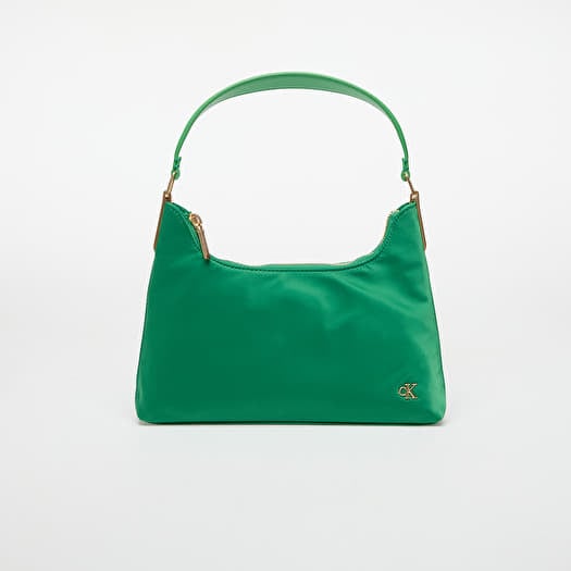 Geantă Calvin Klein Jeans Satin Nylon Small Shoulder Bag Green