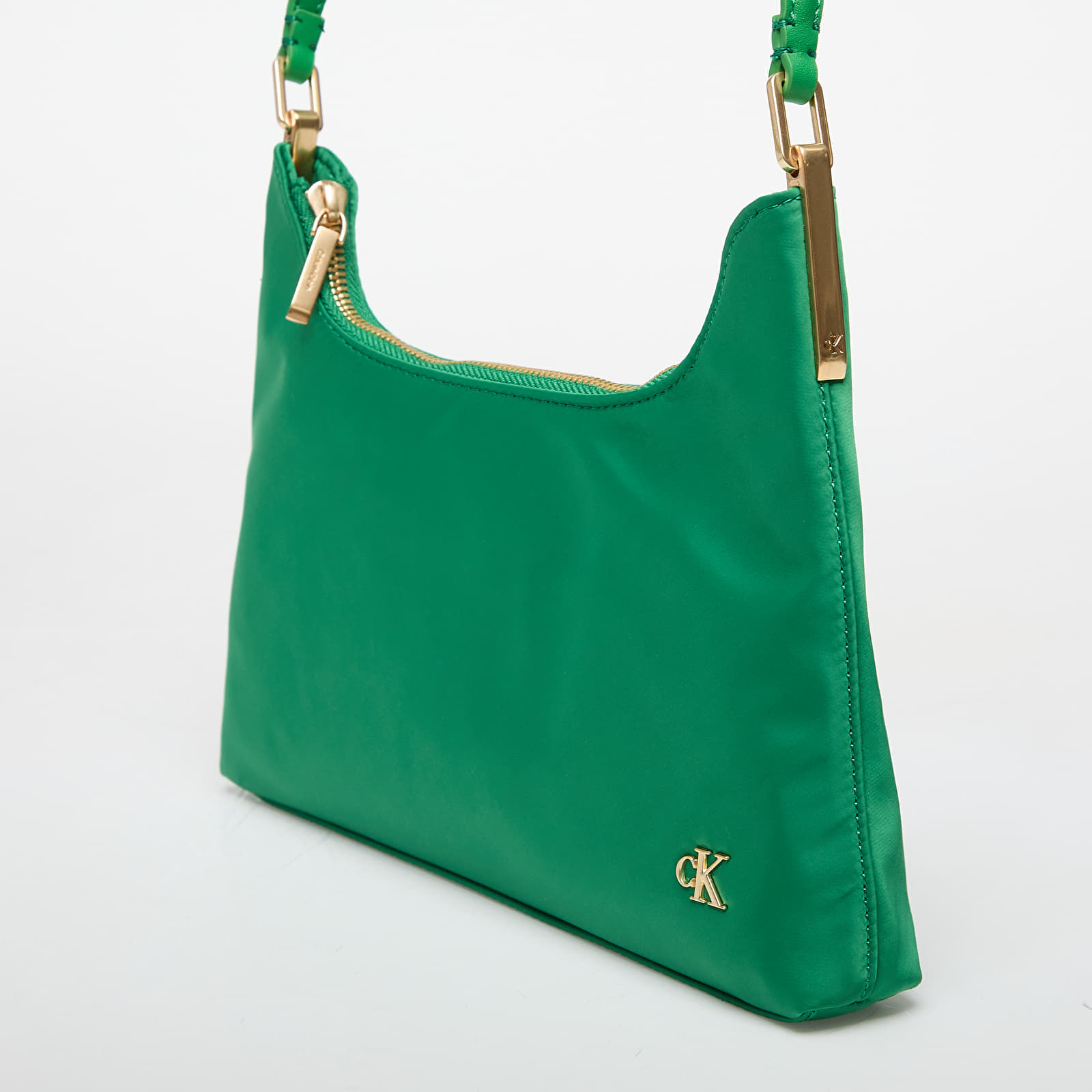 Calvin Klein Jeans Satin Nylon Small Shoulder Bag Green Universal