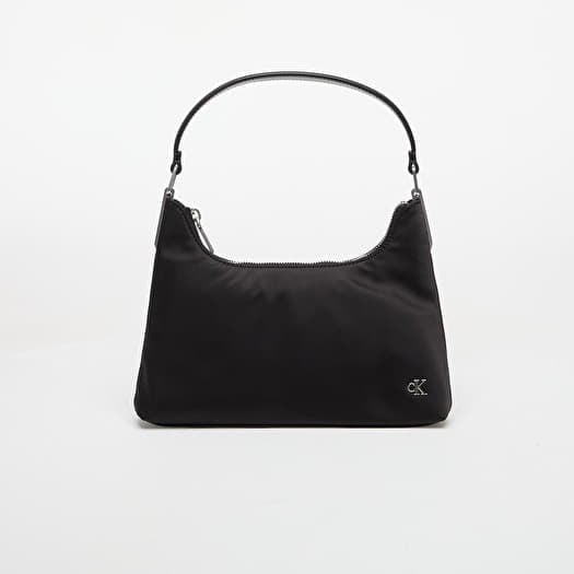 Geantă Calvin Klein Jeans Satin Nylon Small Shoulder Bag Black