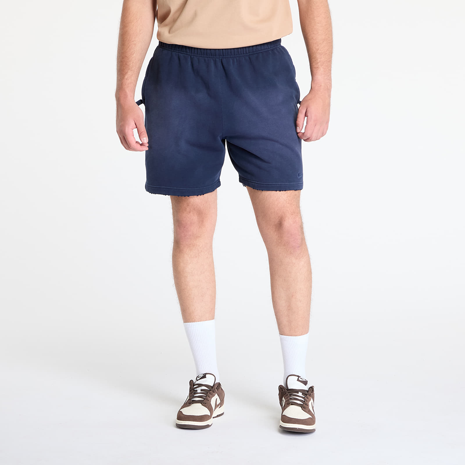 Shorts für Männer Nike Solo Swoosh Men's French Terry Shorts Obsidian/ Obsidian