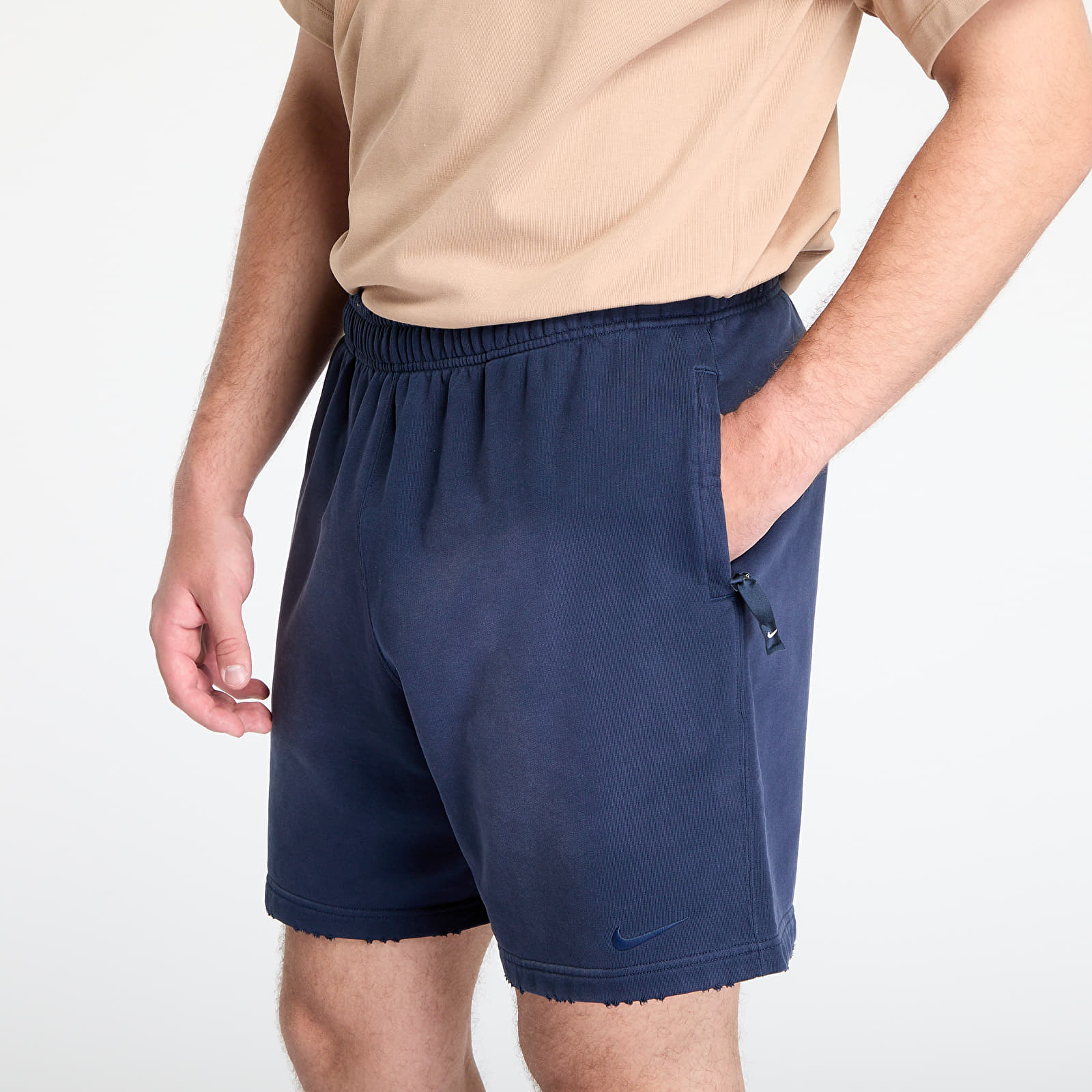 Shorts für Männer Nike Solo Swoosh Men's French Terry Shorts Obsidian/ Obsidian