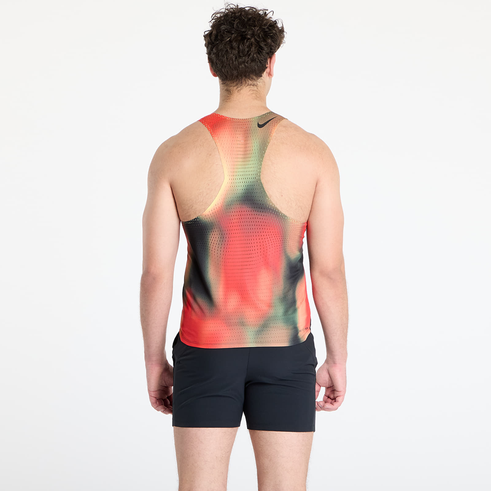 Tank tops for menn Nike AeroSwift Elite Entry Men's Dri-FIT ADV Running Tank Top Lt Lemon Twist/ Lt Crimson/ Black/ Black