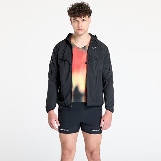 Vindjakke Nike Stride Men's Repel UV Running Jacket Black/ Black/ Reflective Silv