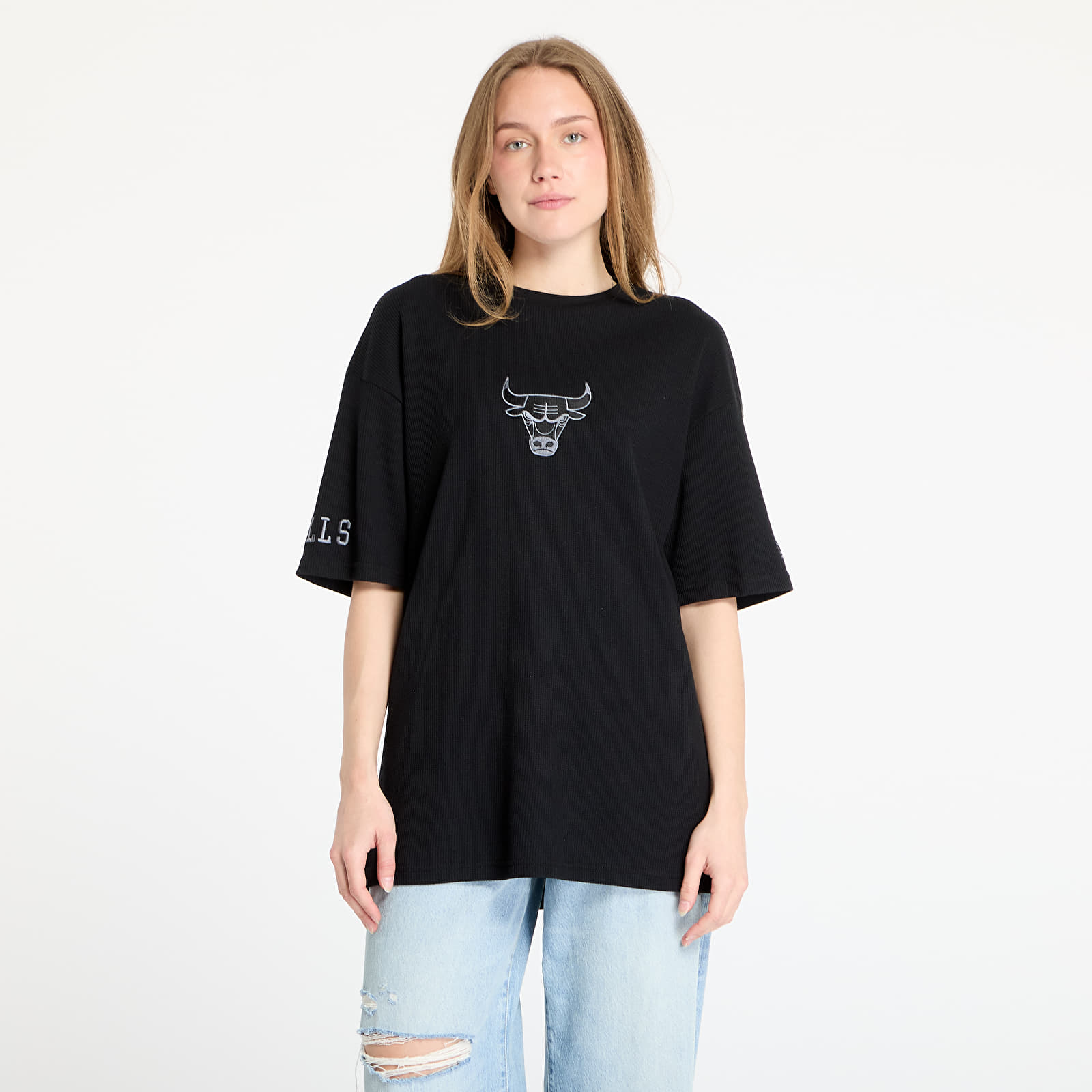 Camisetas hombre New Era Chicago Bulls Waffle Oversized Tee UNISEX Black