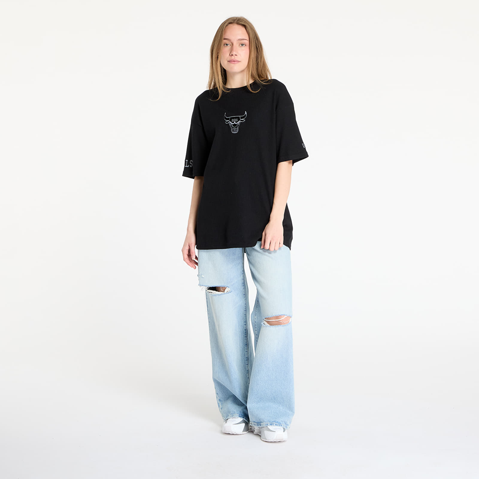 Camisetas hombre New Era Chicago Bulls Waffle Oversized Tee UNISEX Black