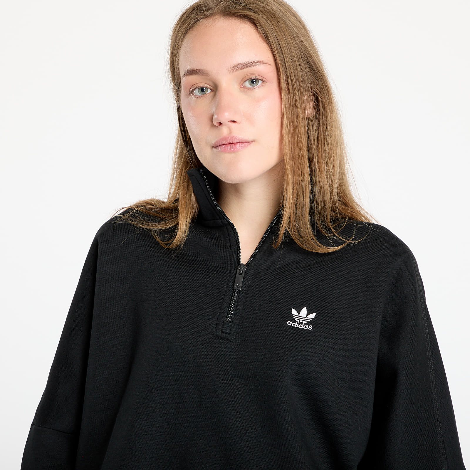 Sudaderas de mujer adidas Essentials 1/2 Zip Fleece Sweatshirt Black