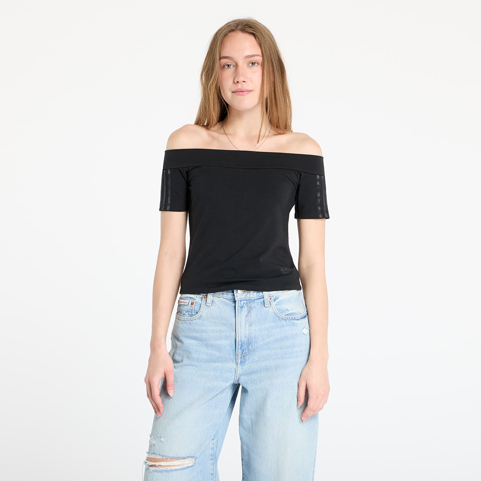 Women's T-shirts adidas Adicolor Bandeau Short Sleeve T-Shirt Black