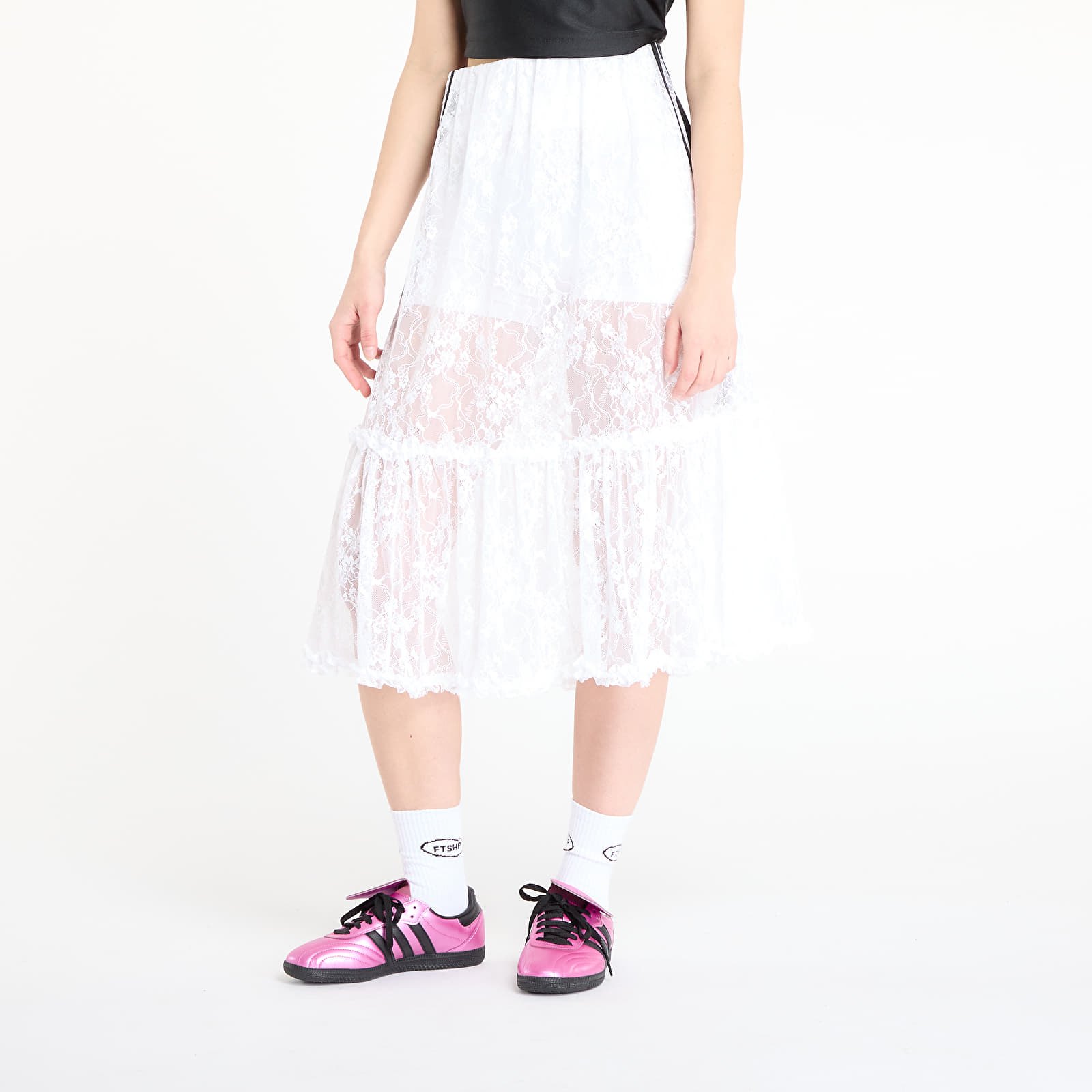 Ženske suknje adidas Originals Lace Skirt White