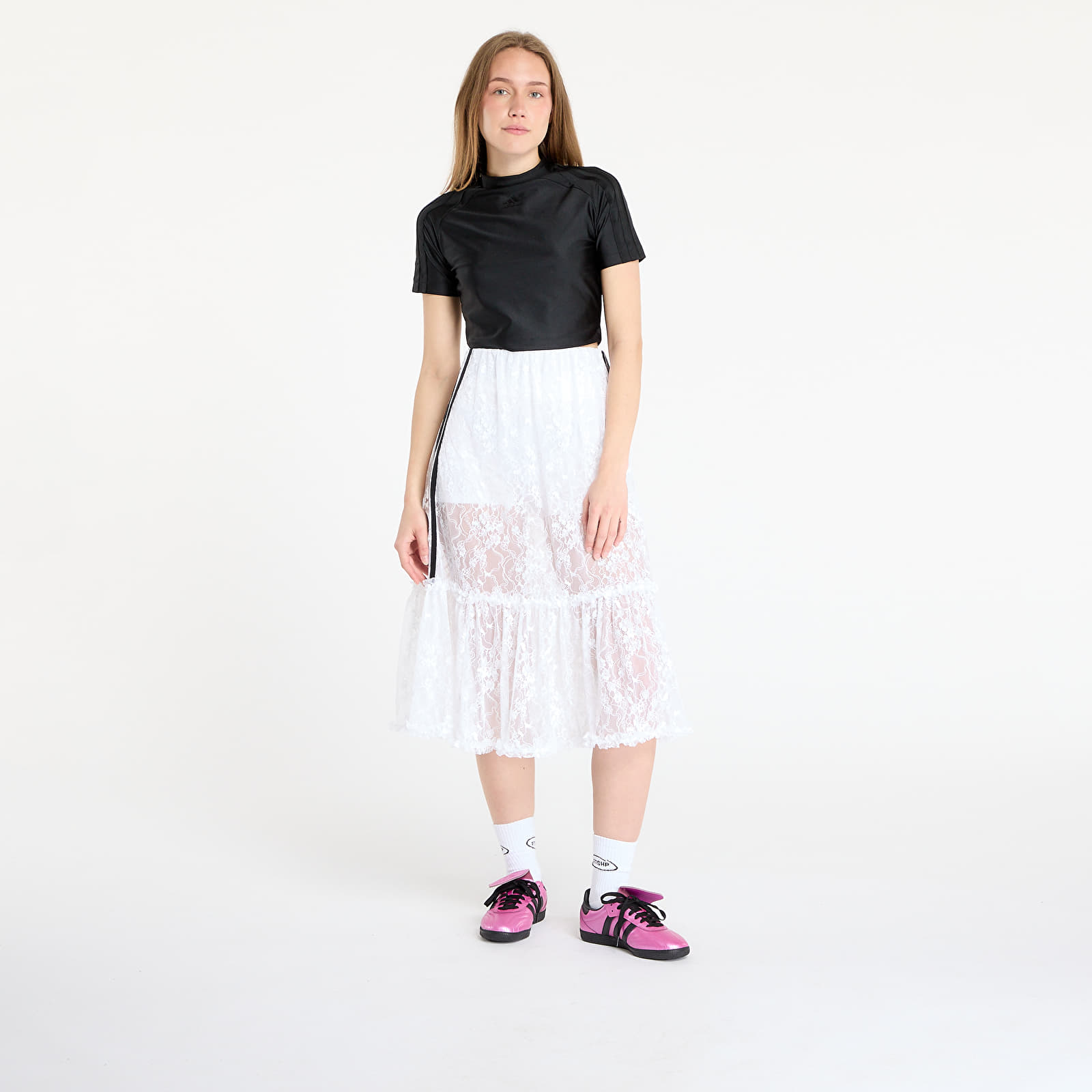 Ženske suknje adidas Originals Lace Skirt White