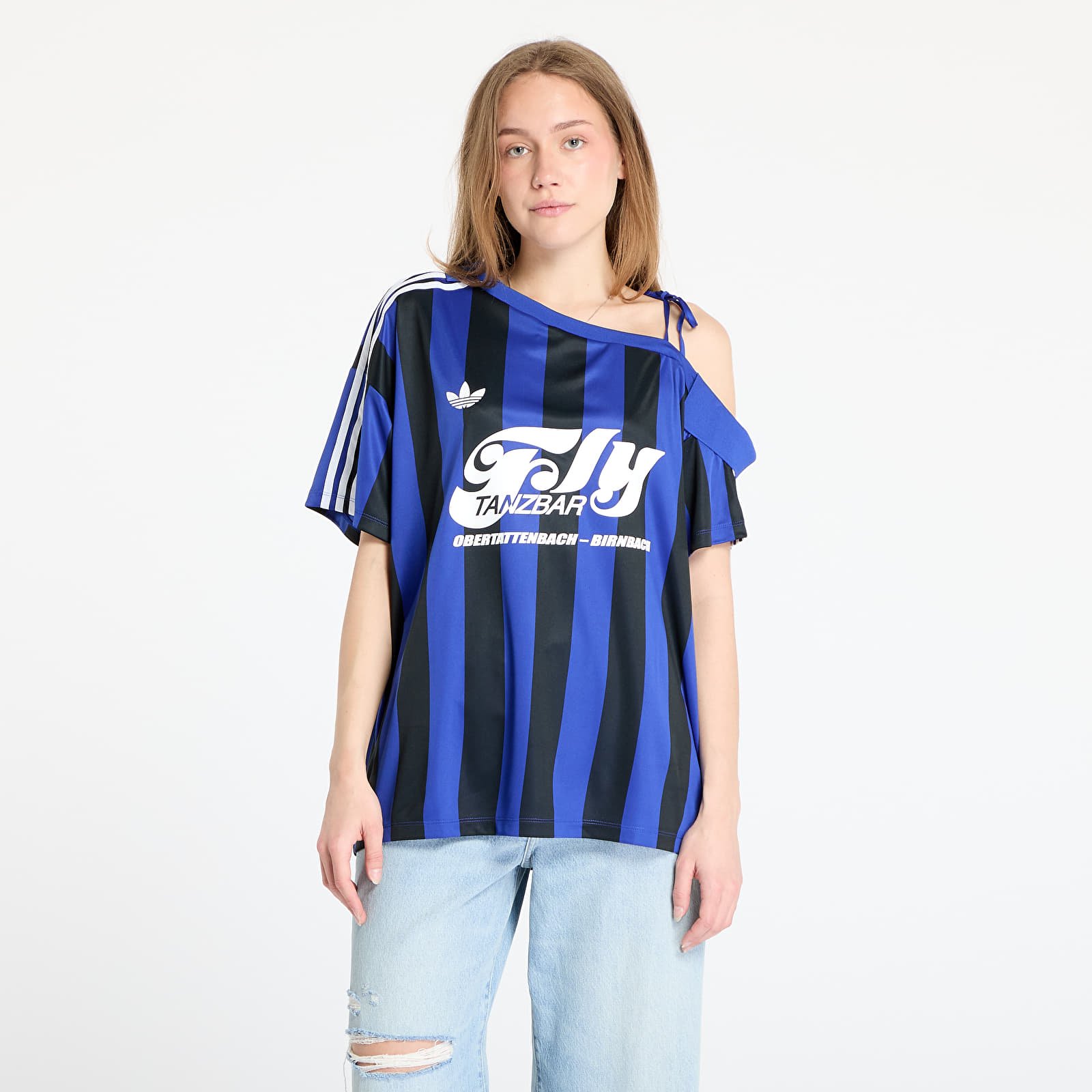 Trøyer adidas Originals Off Shoulder Jersey Semi Lucid Blue/ Black