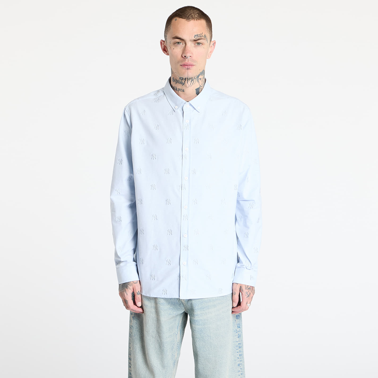 Camisas para hombre New Era New York Yankees Monogram Overshirt UNISEX Pab
