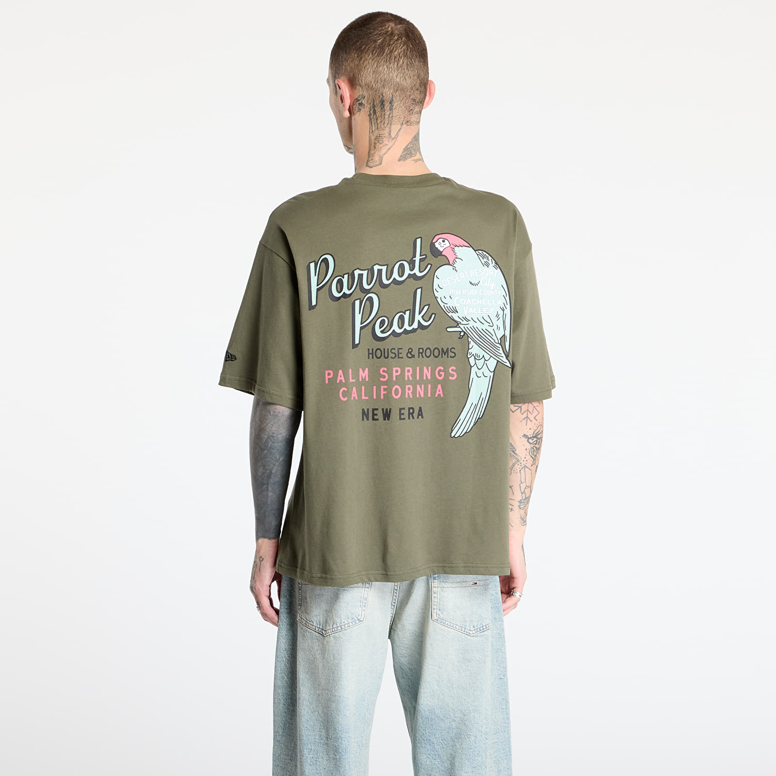 Camisetas hombre New Era Animal Graphic Oversized Tee UNISEX New Olive