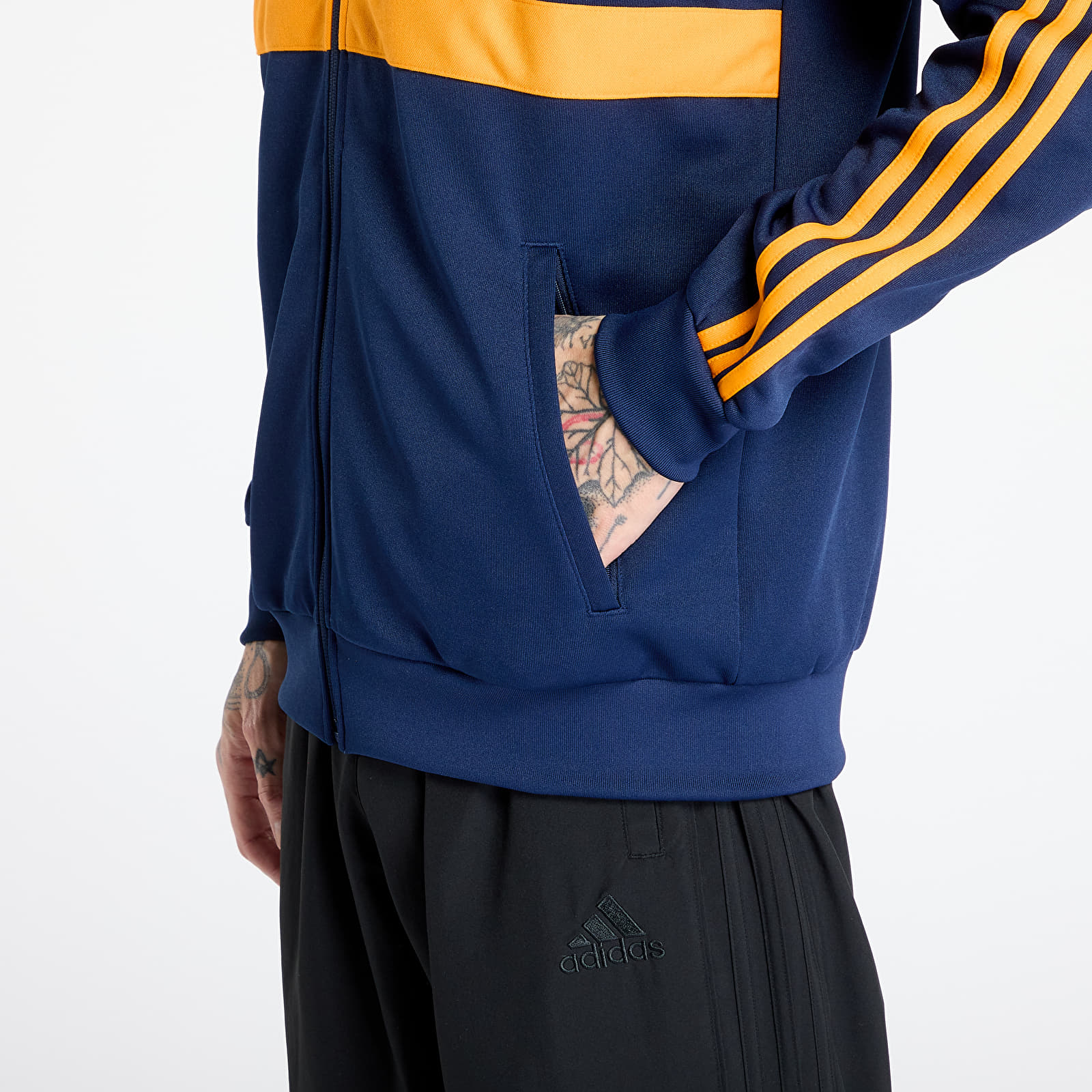Hanorace pentru bărbați adidas The First Track Top Night Indigo/ Crew Orange