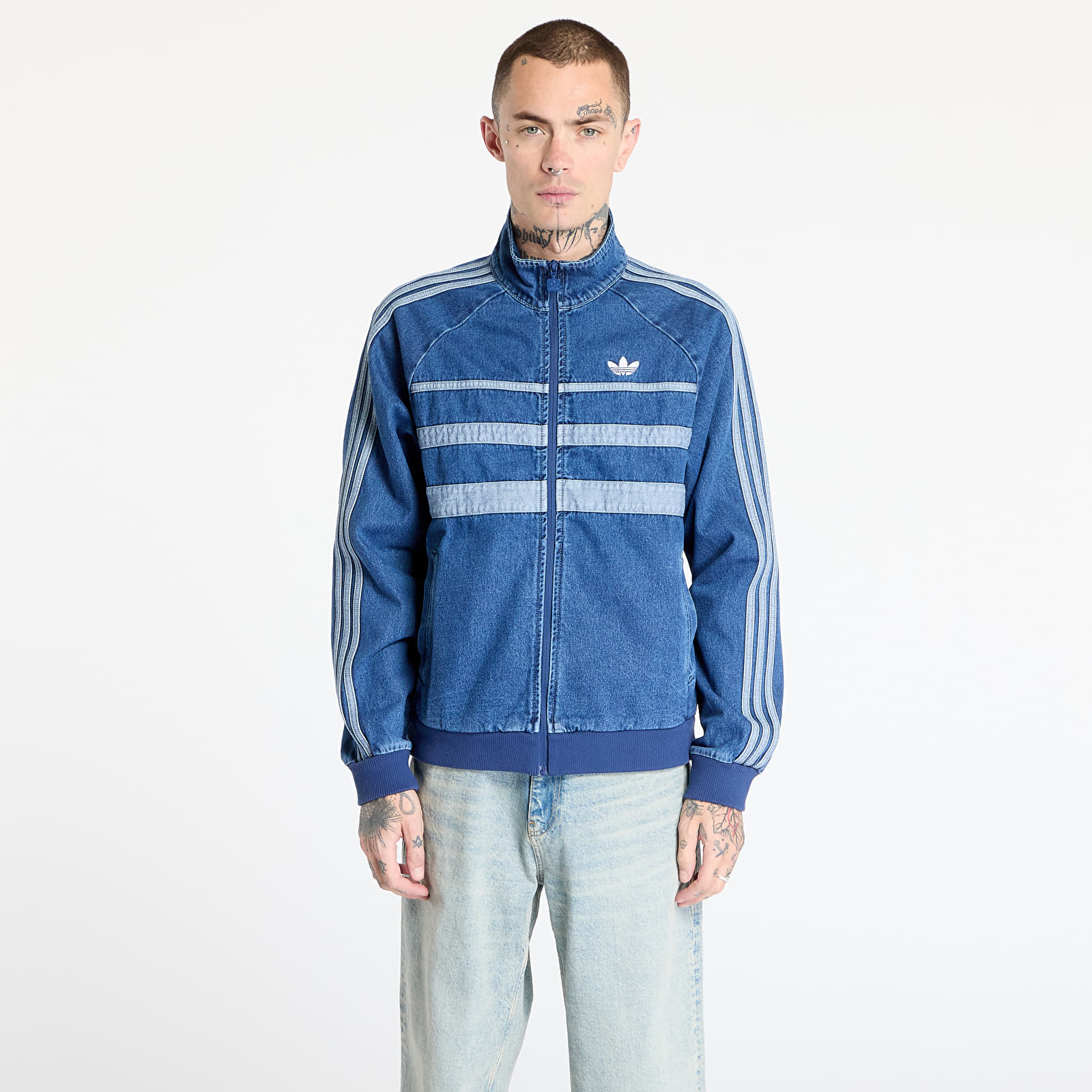 Giacche da uomo adidas Adicolor First Blue Denim Track Top Light Denim
