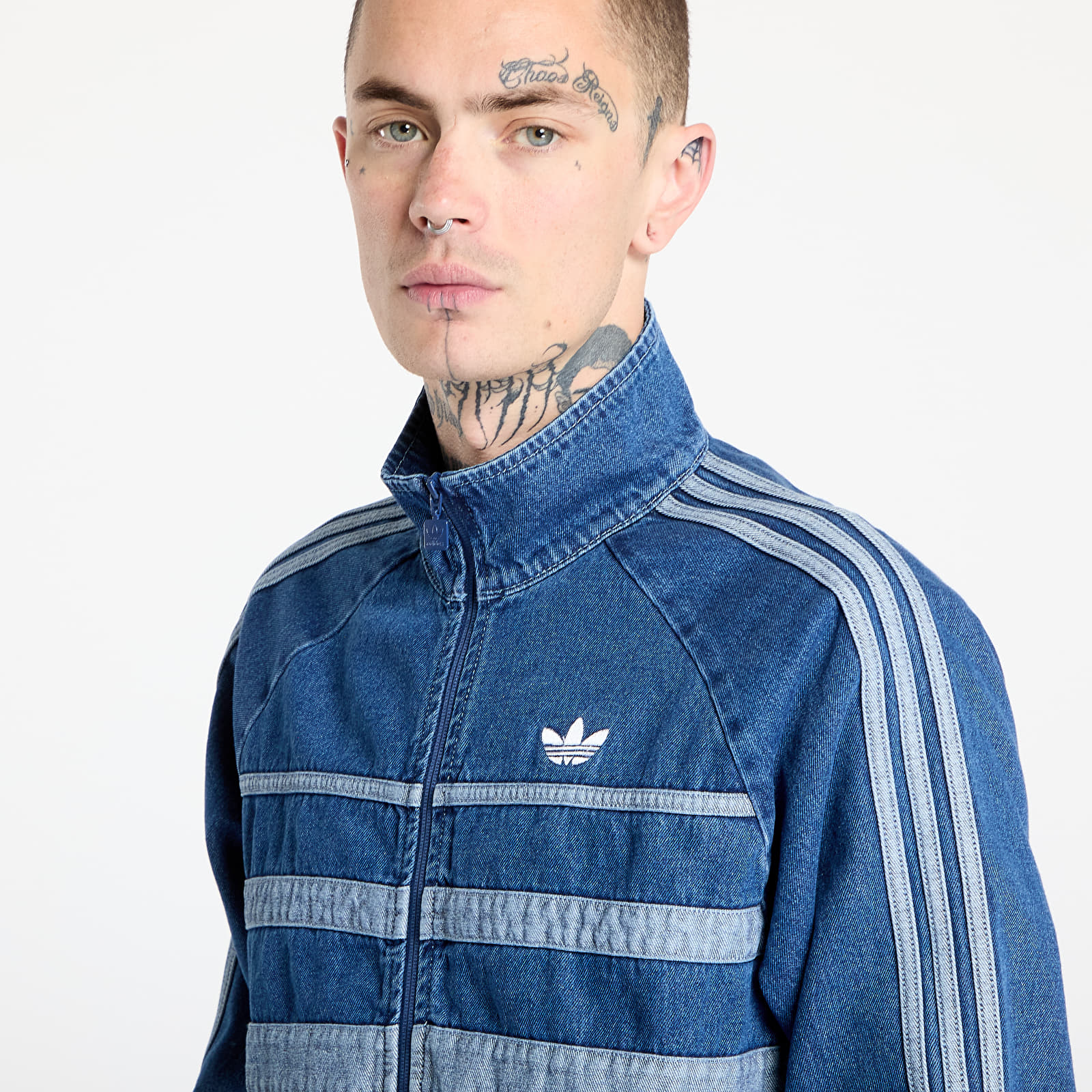 Giacche da uomo adidas Adicolor First Blue Denim Track Top Light Denim