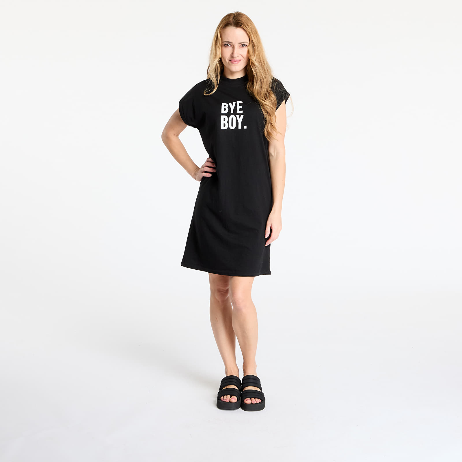 Vestido Urban Classics Ladies Bye Boy Extended Shoulder Dress Black