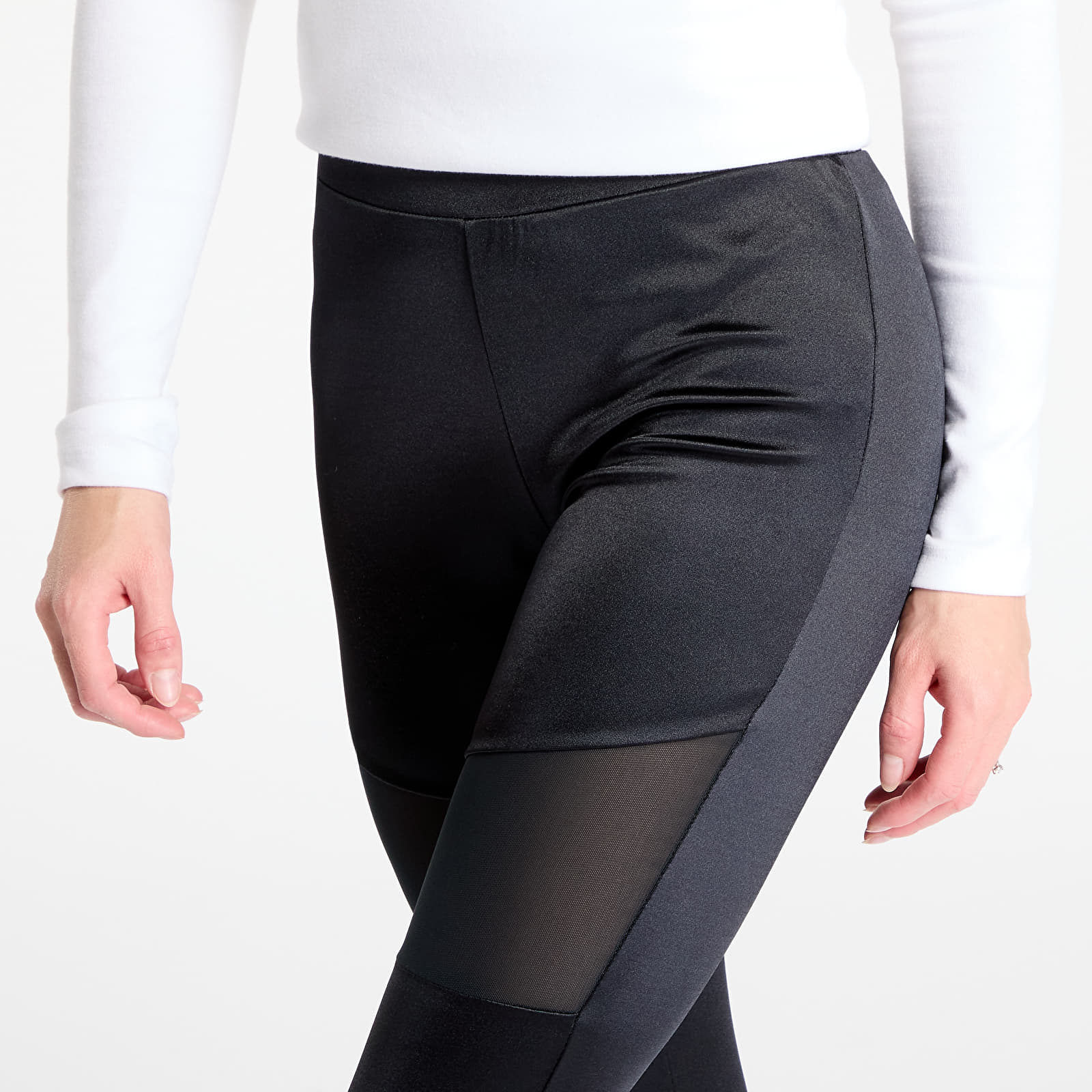 Säärised Urban Classics Ladies Shiny Tech Mesh Leggings Black