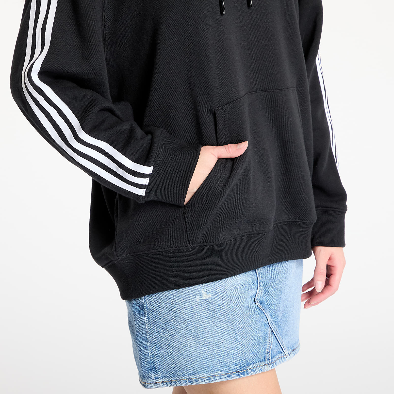 Dukserice adidas 3 Stripes Hoodie Os Black