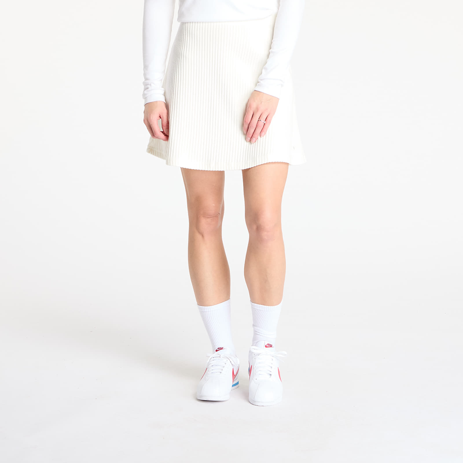 Faldas Nike Sportswear Chill Knit Women's Ribbed Mini Skirt Sail/ Sail