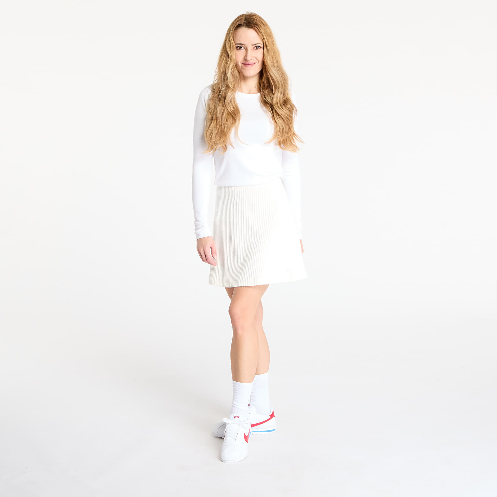 Faldas Nike Sportswear Chill Knit Women's Ribbed Mini Skirt Sail/ Sail