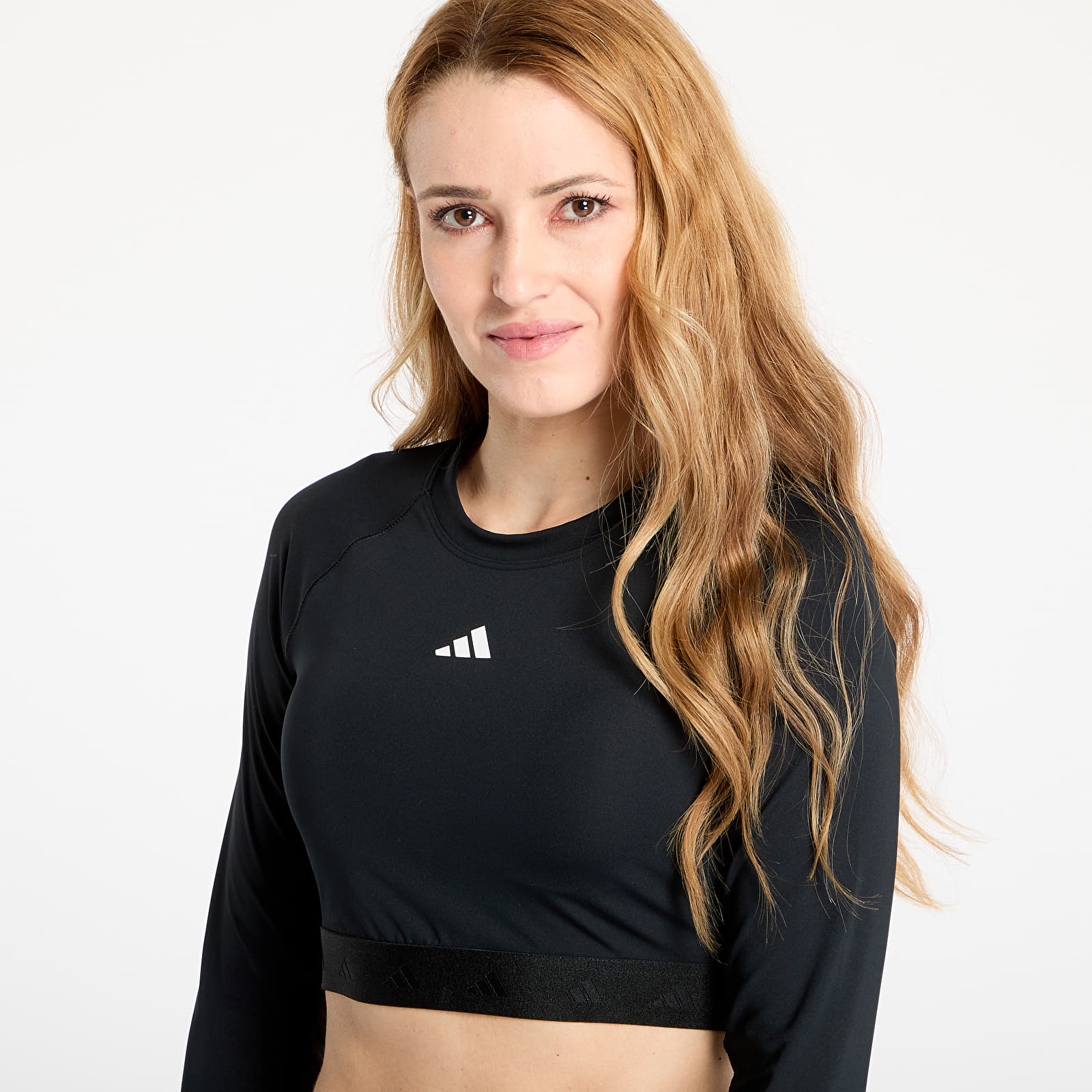 Тениски adidas Hyperglam Training Cropped Long Sleeve Long-Sleeve Top Black/ White